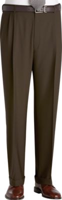 Austin Reed Olive Pleated Regular Rise Slacks