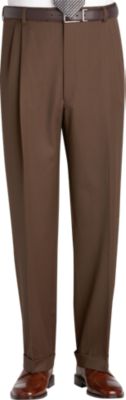 Austin Reed Brown Pleated Regular Rise Slacks