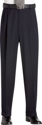 Austin Reed Navy Pleated Regular Rise Slacks