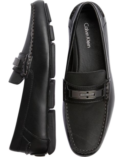 Calvin Klein Mchale Black Driving Moccasins - Men's Casual Shoes | Men ...