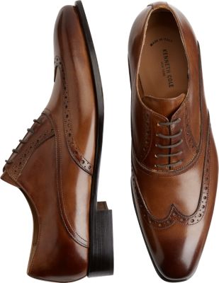 Kenneth Cole Coat of Arms Tan Wingtip Oxfords - Men's Kenneth Cole ...