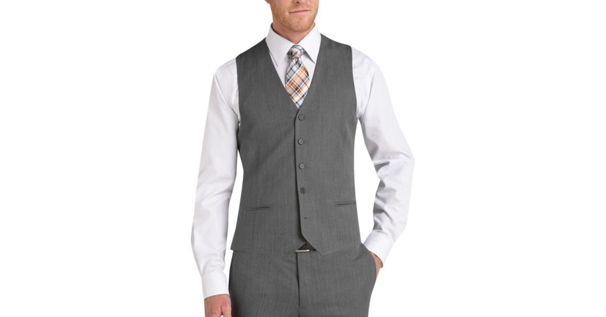 Egara Medium Gray Suit Separates Slim Fit Vest Men's Suit Separate