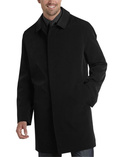 Black Classic Fit Raincoat - Men's Outerwear - Joseph Abboud ...