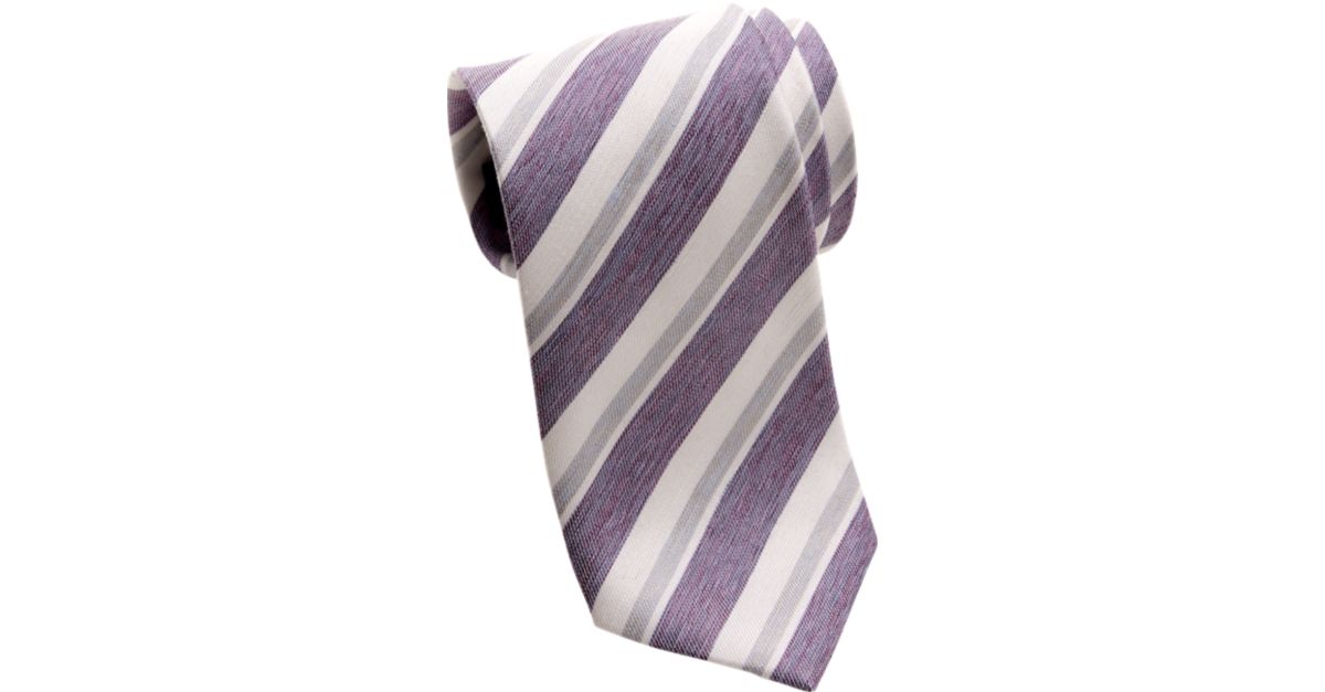 Egara Purple Stripe Narrow Tie - Men's Narrow (3 to 3 1/4