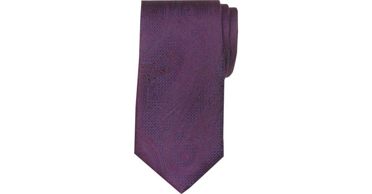 Joseph Abboud Purple Paisley Narrow Extra Long Tie - Men's Extra Long ...